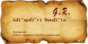 Gáspári Renáta névjegykártya